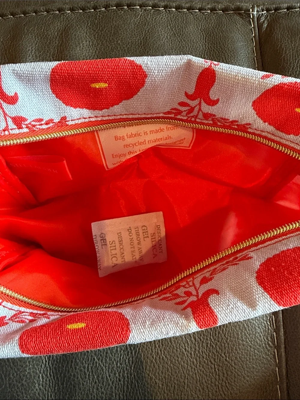 Estée Lauder floral Printed Rectangular Pouch Coral makeup bag cosmetic